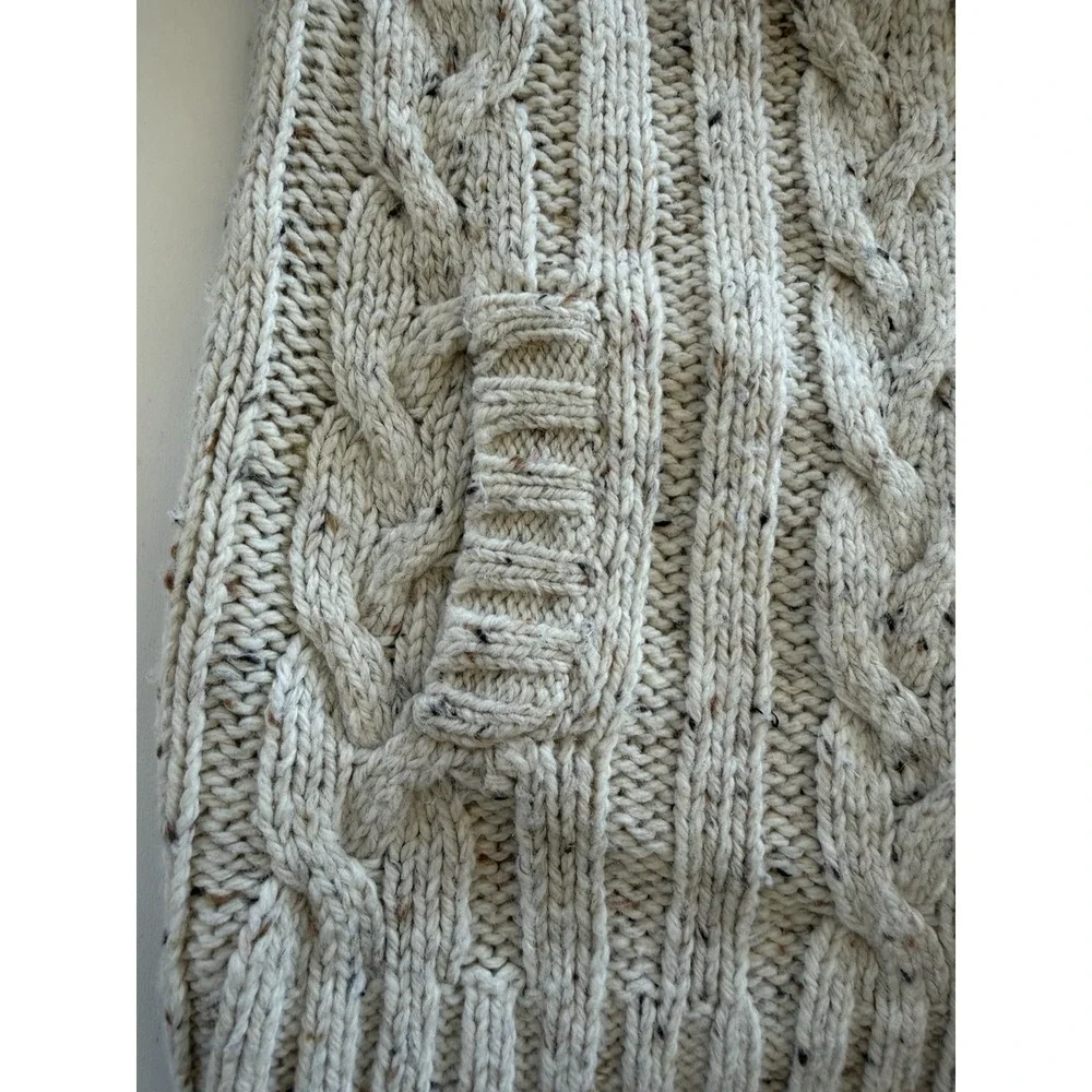 Relativity Womens PM Cream Cable Knit Cardigan Toggle‎ Wool Blend Y2K